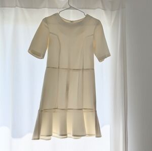 Elegant Cream Short Sleeve Dress